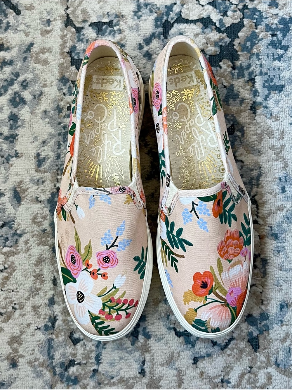Keds Pink Floral Slip-On Loafers
